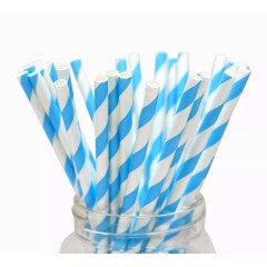 Белая бумажная трубочка , размер 197*6 мм, цветная  (25 шт в бумажной упаковке)