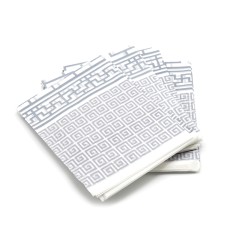 Биоразлагаемая скатерть, бело-серая, набор 5шт