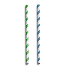 Белая бумажная трубочка , размер 197*6 мм, цветная  (25 шт в бумажной упаковке)