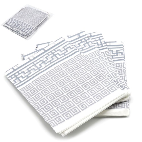 Биоразлагаемая скатерть, бело-серая, набор 5шт