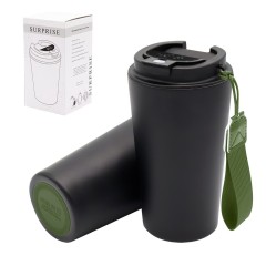 Термокружка Surprise To Go с индикатором, чёрная/хаки