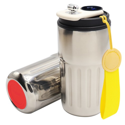 Термокружка Ashly To Go, серебристая/жёлтая/красная