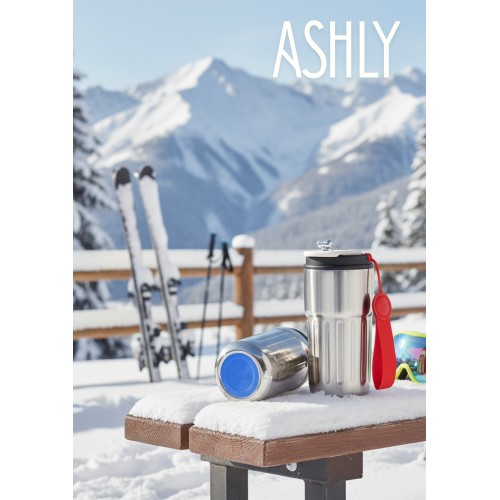 Термокружка Ashly To Go, серебристая/красная/синяя