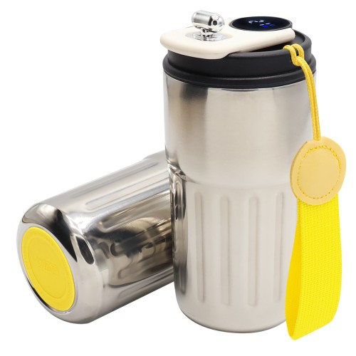 Термокружка Ashly To Go, серебристая/жёлтая