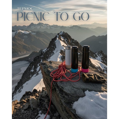 Термос Picnic Bright To Go, чёрный/голубой