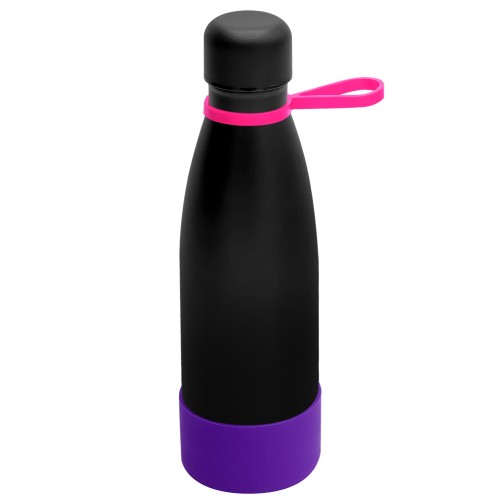 Термобутылка герметичная вакуумная Olivia To Go, чёрный/розовый/фиолетовый
