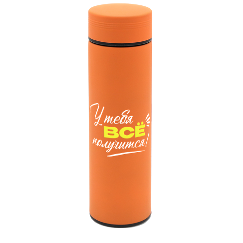 Термос Bronx софт-тач, оранжевого цвета