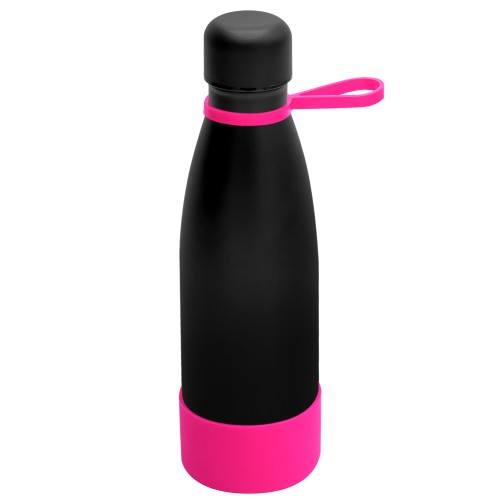 Термобутылка герметичная вакуумная Olivia To Go, чёрный/розовый