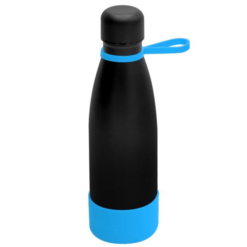 Термобутылка герметичная вакуумная Olivia To Go, чёрный/голубой