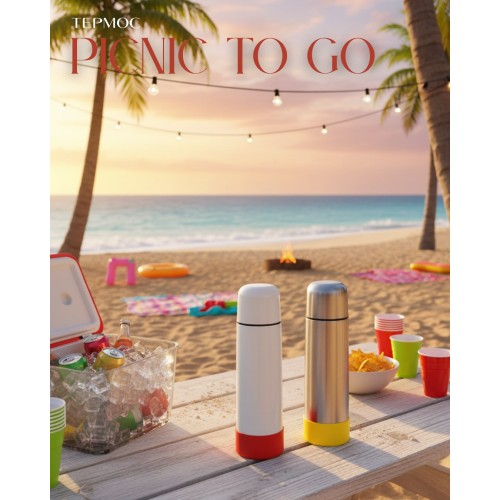 Термос Picnic Silver To Go, серебристый/жёлтый