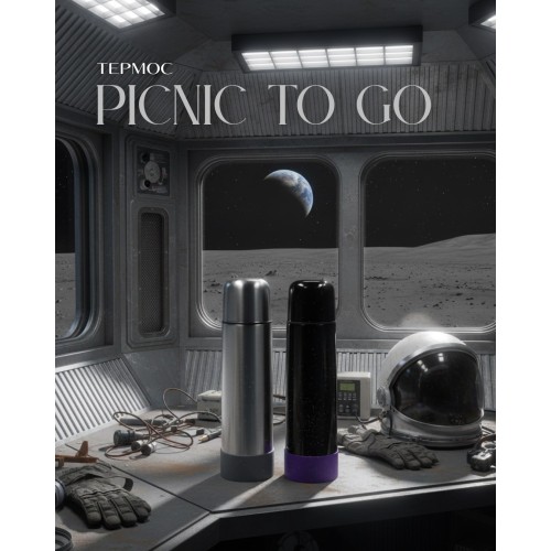 Термос Picnic Silver To Go, серебристый/серый