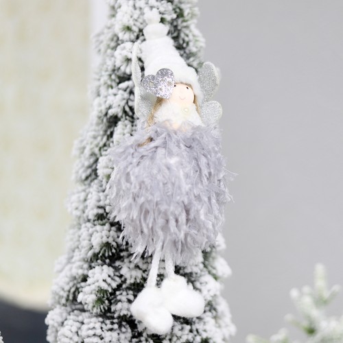 Новогоднее украшение рождественский ангел Беатриче, серый