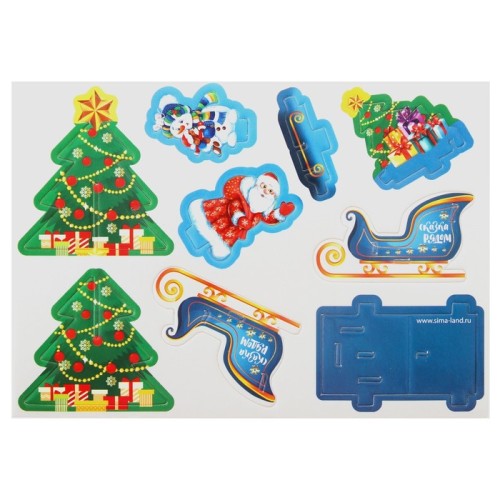 Конструктор фигурки"Сани Деда мороза" 3Д   3564572