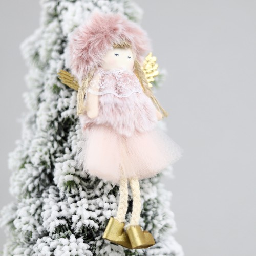 Новогоднее украшение рождественский ангел Бэгис, розовый