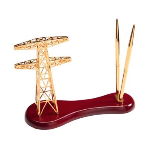 Настольный прибор «Энергия» золотистый/красное дерево 616729