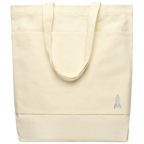 Сумка для покупок JETTA 325 г/м² с шильдом - ракета, натуральный