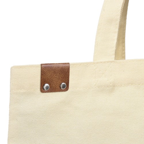 Сумка для покупок IVORY 325 г/м² с PU нашивкой, коричневый