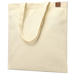 Сумка для покупок IVORY 325 г/м² с PU нашивкой, коричневый