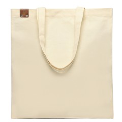 Сумка для покупок IVORY 325 г/м² с PU нашивкой, коричневый