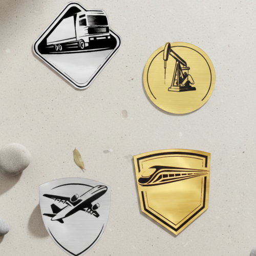 Шильд-наклейка поезд, золото