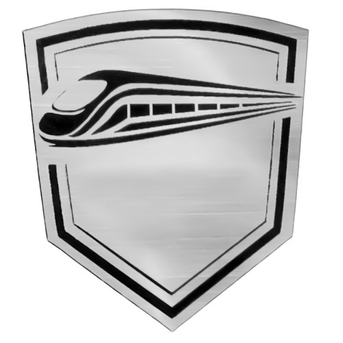 Шильд-наклейка поезд, серебро