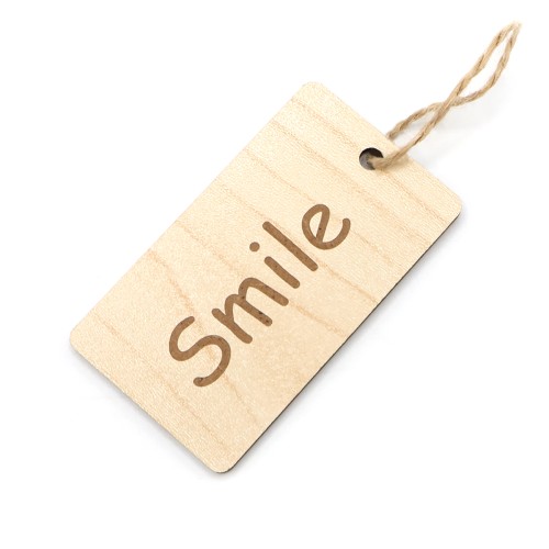 Бирка из ламинированного ХДФ на верёвке, Прямоугольная