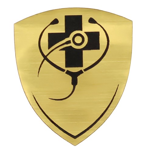 Шильд-наклейка медицина, золото