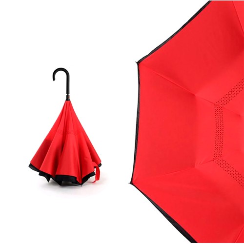 Зонт-трость механический  Chaplin, черно-красный