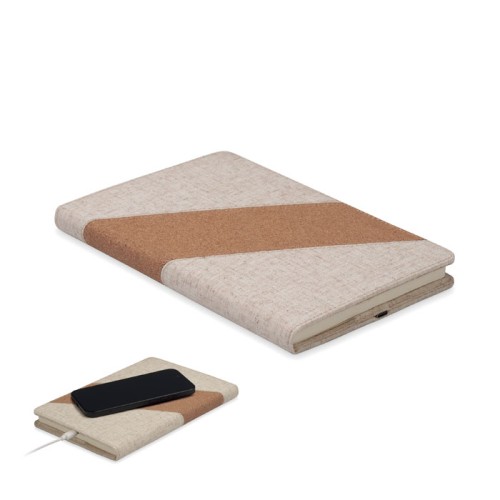 Блокнот А5 2 в 1, бежевый, MO2734