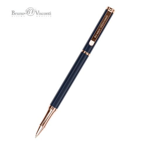 РУЧКА quot;VENEZIA CLASSICOquot; ШАРИКОВАЯ, СИНИЙ МЕТАЛЛИЧЕСКИЙ КОРПУС 1,0 ММ, СИНЯЯ, синий/розовое золото, BV20-0385