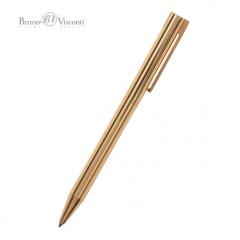 РУЧКА  quot;BERGAMOquot; ШАРИКОВАЯ АВТОМАТИЧЕСКАЯ, МЕТАЛЛИЧЕСКИЙ КОРПУС ЗОЛОТО, 0.7 ММ, СИНЯЯ