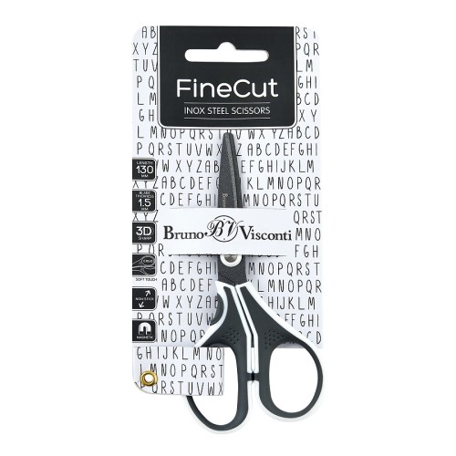 НОЖНИЦЫ  С ТЕФЛОНОВЫМ ПОКРЫТИЕМ, quot;FINECUTquot; 13 см. (эргономичные ручки), Белый/Чёрный, BV60-0024