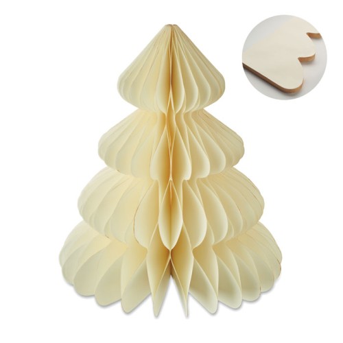 Paper Xmas tree decoration, бежевый, CX1578