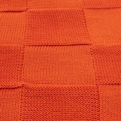 Плед Селла (Cella) вязаный, оранжевый (без подарочной коробки)