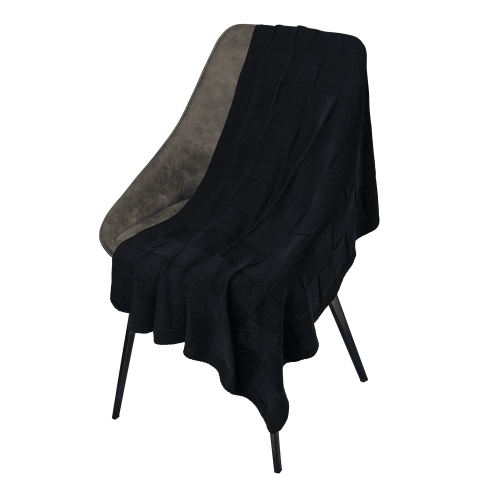 Плед Селла (Cella) вязаный, темно-синий (без подарочной коробки)