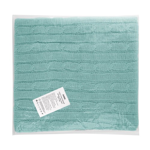 Плед Фадо (Fado) вязаный, аква (без подарочной коробки)