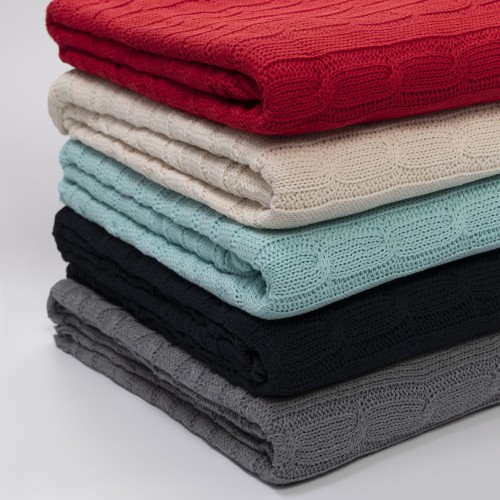 Плед Фадо (Fado) вязаный, темно-синий (без подарочной коробки)