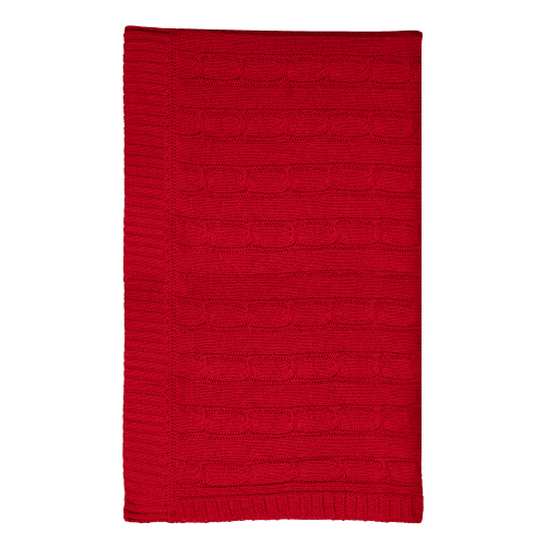 Плед Фадо (Fado) вязаный, красный (без подарочной коробки)