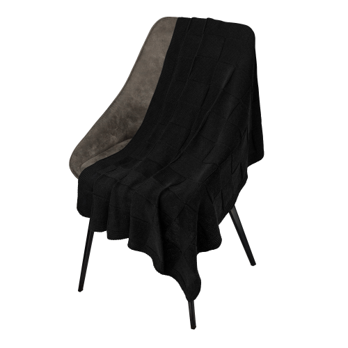 Плед Cella вязаный, черный (без подарочной коробки)