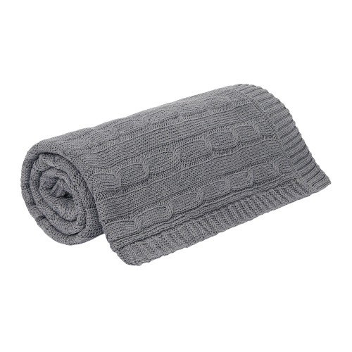 Плед Фадо (Fado) вязаный, серый (без подарочной коробки)