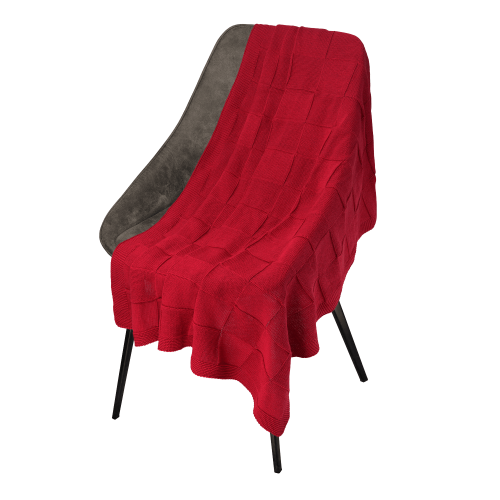 Плед Селла (Cella) вязаный, красный (без подарочной коробки)