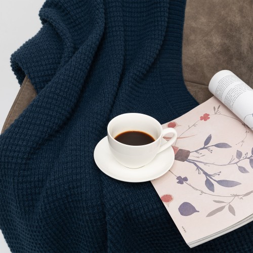 Плед Мальта Софт (Malta Soft) вязаный, 160*90 см, синий