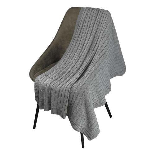 Плед Фадо (Fado) вязаный, серый (без подарочной коробки)