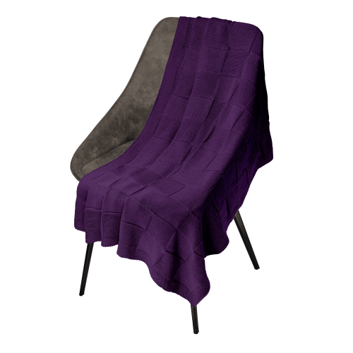 Плед Селла (Cella) вязаный, фиолетовый (без подарочной коробки)