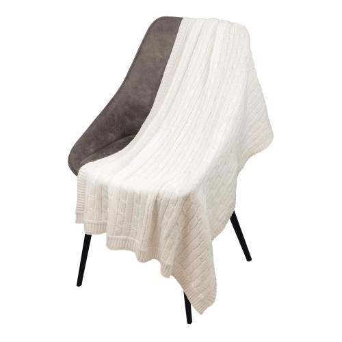 Плед Фадо (Fado) вязаный, бежевый (без подарочной коробки)