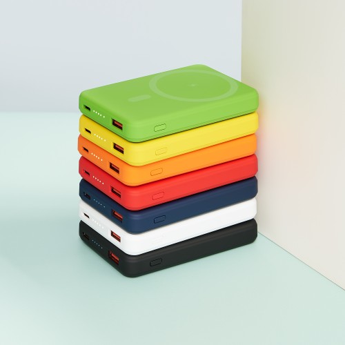 Внешний аккумулятор Ларго PD (Largo PD) 5000mAh с функцией беспроводной зарядки 15W, оранжевый