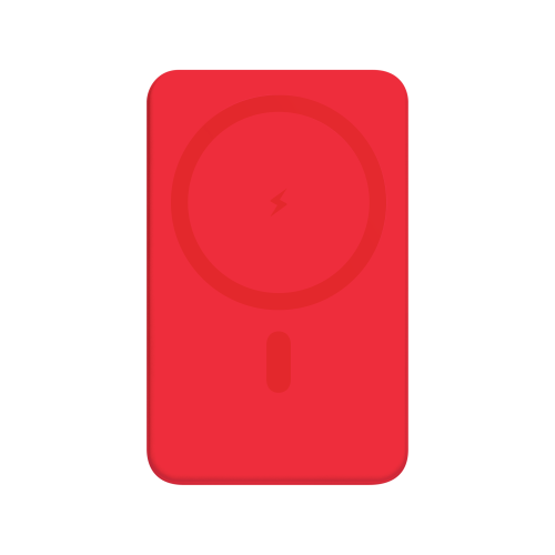 Внешний аккумулятор Ларго PD (Largo PD) 5000mAh с функцией беспроводной зарядки 15W, красный