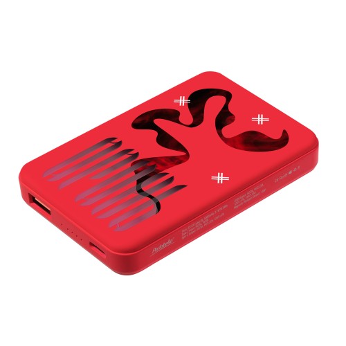 Внешний аккумулятор Ларго PD (Largo PD) 5000mAh с функцией беспроводной зарядки 15W, красный