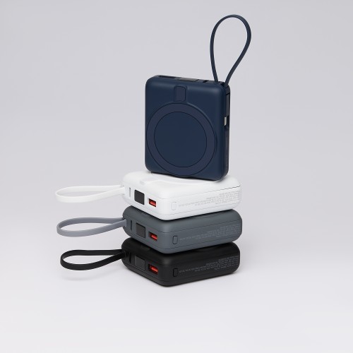 Внешний аккумулятор с подсветкой Риттер PD (Ritter PD) 10000mAh с функцией беспроводной зарядки 15W, белый