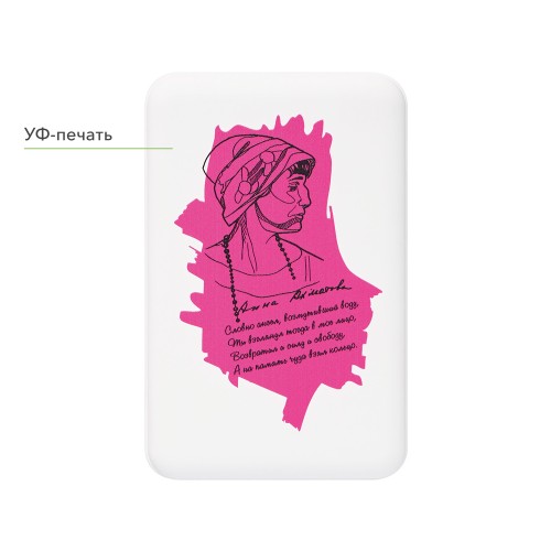 Внешний аккумулятор Ларго PD (Largo PD) 5000mAh с функцией беспроводной зарядки 15W, белый